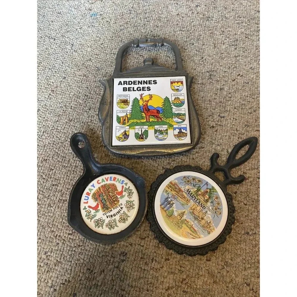 VTG Ardennes Belges Maryland Luray Laverns Trivet Souvenir Jamboree Patches Meta